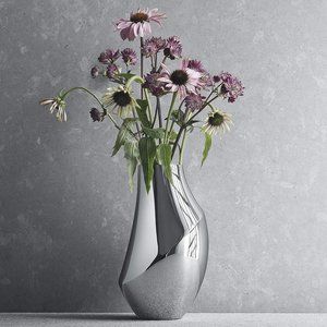 Georg Jensen Medium Stainless Steel Floral Vase